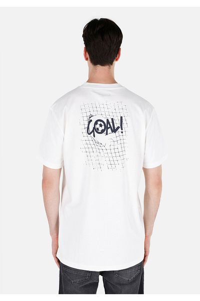 Colin's Tricou alb cu mânecă scurtă pentru bărbați, cu gât rotund, confortabil
