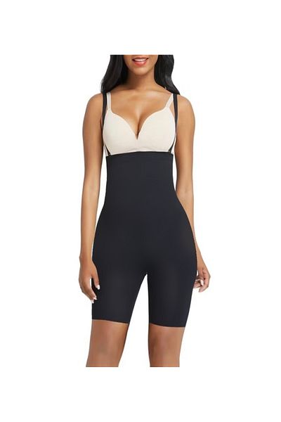 MİSTİRİK Pantaloni scurți negri tăiați cu laser Corset cu alunecare - Detaliat cureaua pentru slăbire și strângere