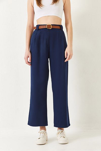 Bianco Lucci Women's Belted Thick Bridged Gabardine Trousers 3933 60251320