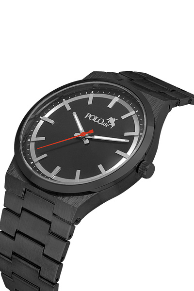 Poloair Classic Metal Cord Men's Wrist Watch Black Color Pl-0915E1X