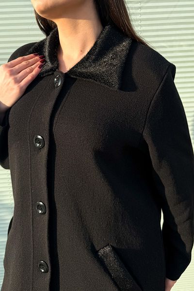 ModaPlaza Cardigan lung de tricotaj pentru damă cu guler de blană