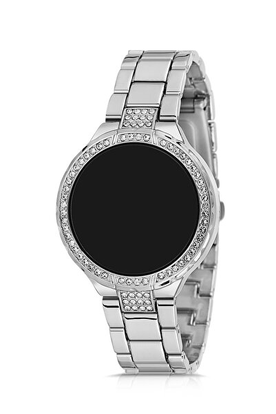 Polo Air Luxury Stoned Metal Cord Led Women's Wrist Watch Silver Color Pl-1511B1X
