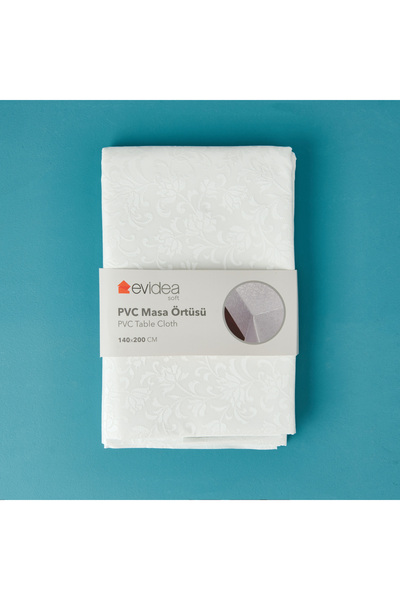 Evidea Soft Lunaria Pvc Masa Örtüsü - Beyaz - 140x200 cm