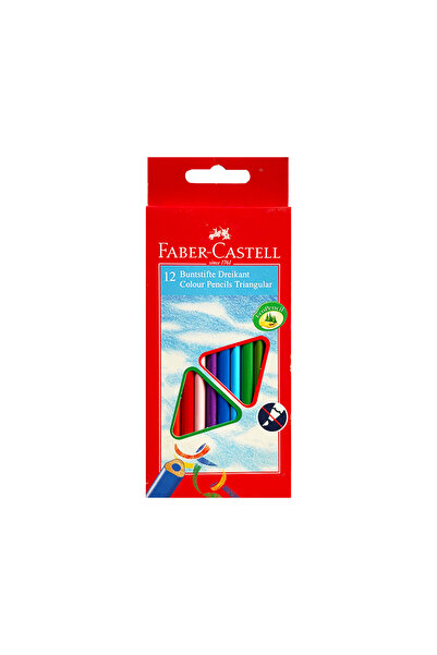 Faber Castell Faber-Castell Triangular Kuru Boya Kalem Seti 12 Renk