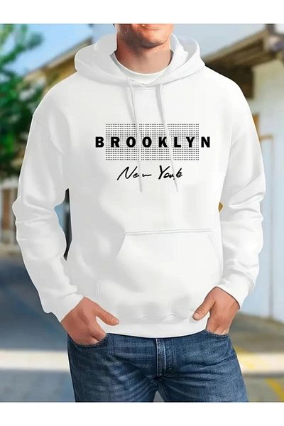 MOONBULL Ανδρικό φούτερ Brooklyn New York με κουκούλα με κουκούλα