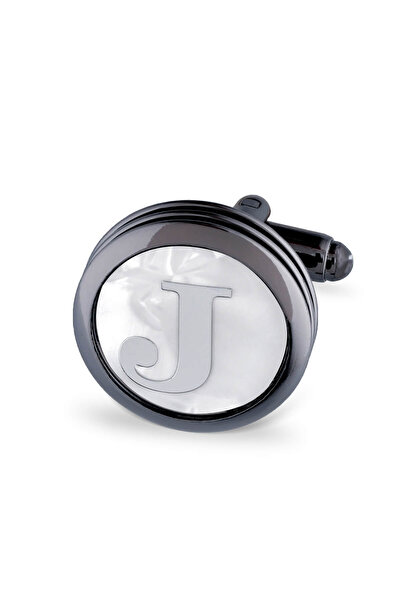 Hatemoğlu J Harfli Yuvarlak Tekli Kol Düğmesi