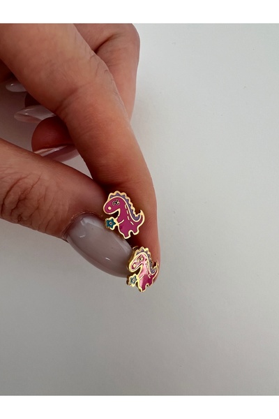 BUNNY Children's Earrings - Steel Dinosaur