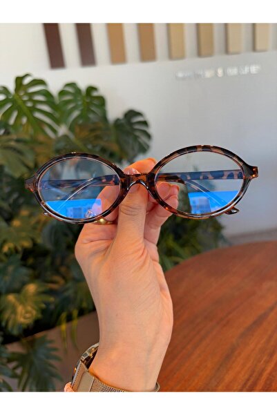 funeyes Mi̇ux Eli̇ps Glass-Plated Blue Light Protective Glasses Leopard Patterned Popular Glasses