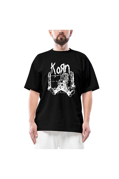 Z zepplin Μαύρο μπλουζάκι Korn Tired Scarecrow Oversize