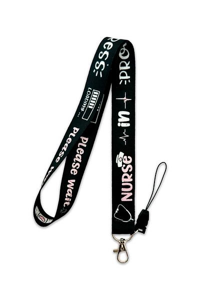 PABALAS Please Wait Patterned Nurse-Nurse Ipi Strap Collar and Card Holder-Phone Strap