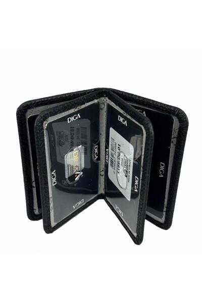 DİGA Diga 1169 Hakiki Deri Minimal Kartlık Siyah