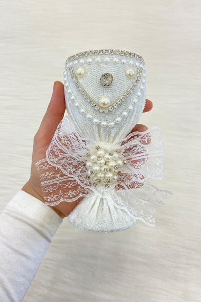 ZEYMERADE Beyaz Düğün Nikah Takı İçin İğnelik, Kına Gecesi Gelin Damat Söz Ni...