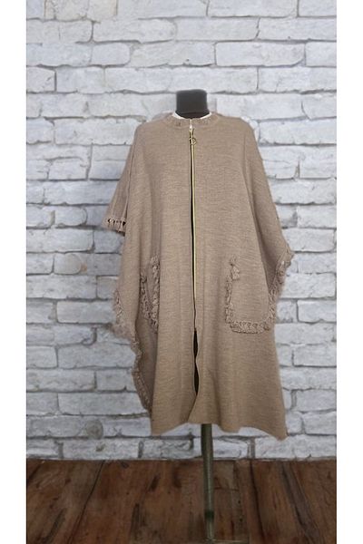 Çalıkuşu Tassel Detailed Zippered Poncho Pocket