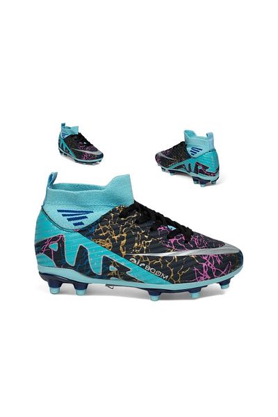LALİGA Laliga 565 Navy Blue Turquoise Patterned Football Boots