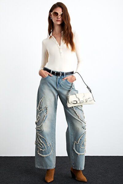 GRIMELANGE SAYDA Kadın Viskon Karışımlı Polo Yaka Slim Fit Ekru Bluz