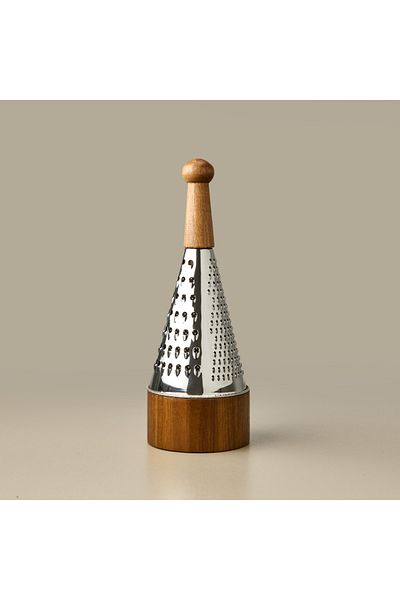 AROW Conical Grater with Acacia Bowl - Brown - 30X11 cm