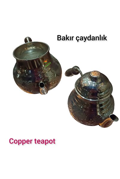 SAFİR ÇAY KAZANLARI Copper Teapot Balcony Sefasi - Set with Tin and Teapot