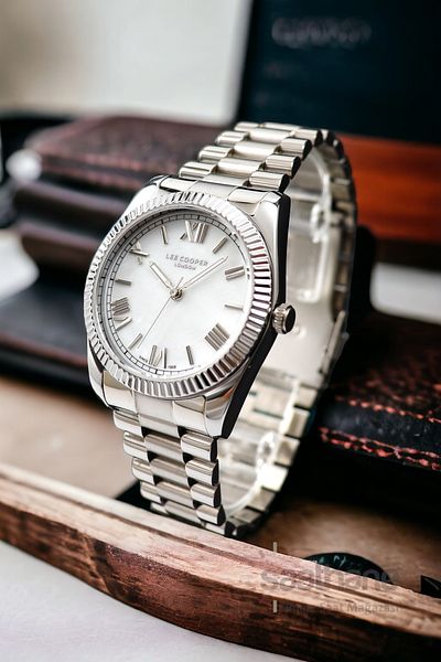 Lee Cooper Original Natural Mother of Pearl Dial Silver Steel Women's Wristwatch