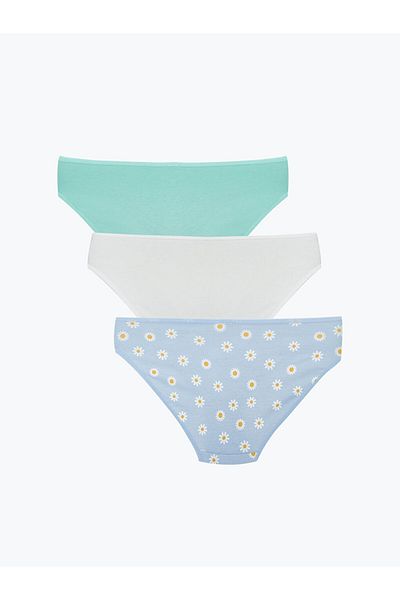 LC Waikiki Floral Bikini Panties 3 Πακέτο - S51705Z8