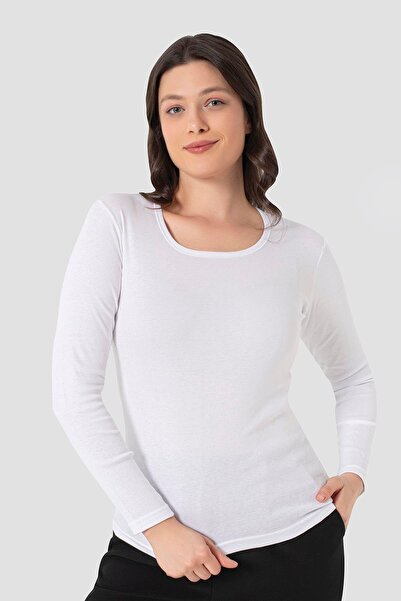 Arma Yıldız Λευκό μακρυμάνικο μπλουζάκι - Badi Undershirt, 100% βαμβάκι, ριμπ