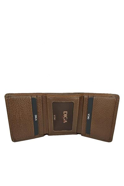 DİGA Diga 829 - Genuine Leather Three Fold Wallet, Tan