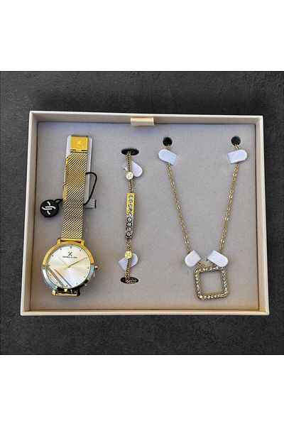 Daniel Klein 3 Atm Water Resistant Special Design Women's Wrist Watch and Bracelet Set - Vs.Blkt.0091