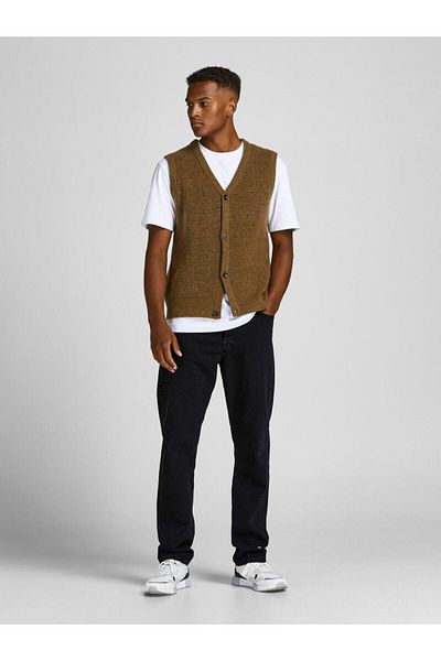 Jack & Jones بنطال جينز كريس الأصلي للرجال من الدنيم الأسود