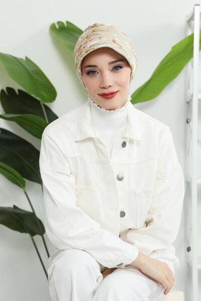 Aisha's Design Patterned Combed Cotton Visor Hat - Bonnet,B-73Yd