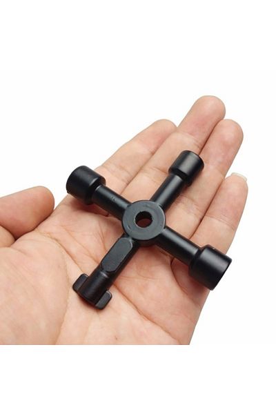 Choice 4 In 1 Multifunction Electrician Plumber Utility Cross Switch Wrench Universal Square Triangle Ke...