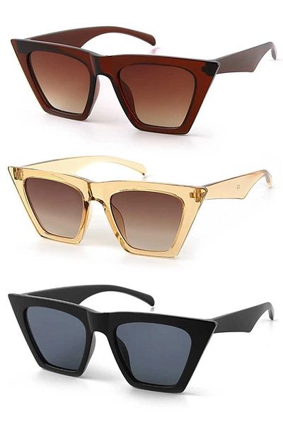 Kinary Cat Eye Women's Sunglasses with Uv400 Protection 3-Piece Opportunity Set 1009