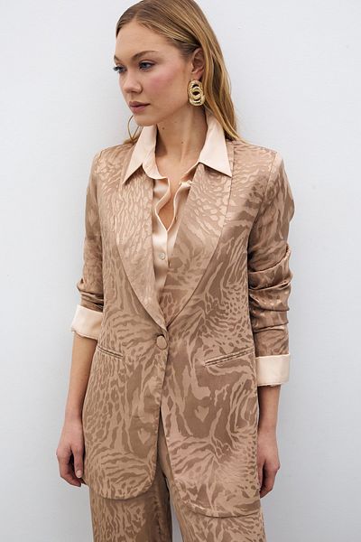 Sateen Jachetă din satin cu model Mărci de nurcă