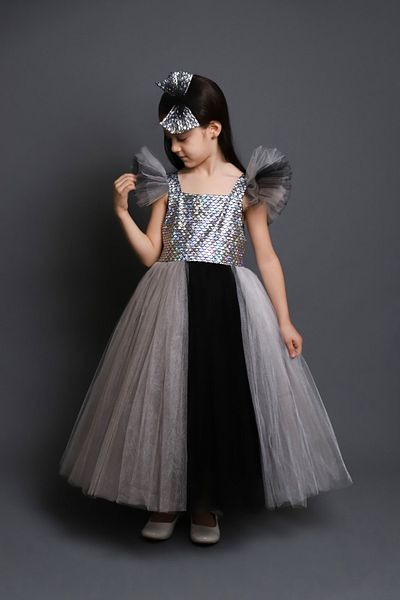 Bambi Kids Mermaid Costume with Shiny Ruffles - Girls' Evening Dress