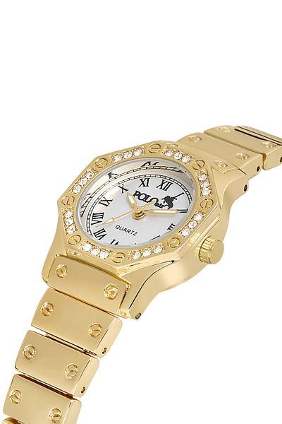 Polo Air Vintage Women's Wristwatch - Roman Numeral, Gold Pl-1502B1X