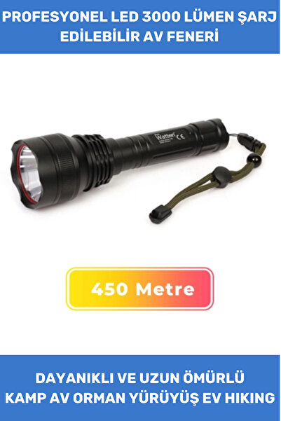 Thriftbuds Özel Üretim 450 Metre Uzak Menzilli P50 Led 3000 Lümen Mat Beyaz I...