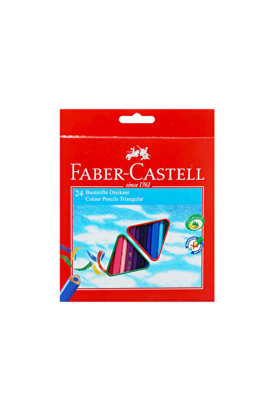 Faber Castell Faber-Castell Triangular Kuru Boya Kalem Seti 24 Renk
