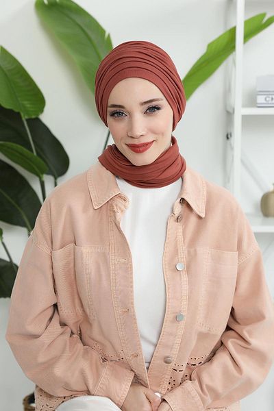 Aisha's Design غطاء رأس من القطن الممشط برباط، B-1