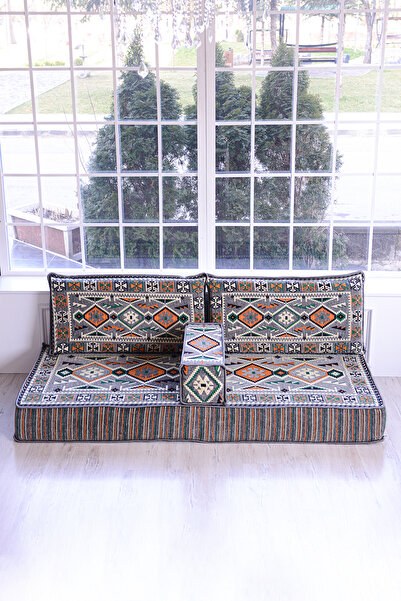 BAKIRÖZÜ HOME Şark Köşesi Takımı Konsepti Gri Anadolu Modeli (20 CM MİNDER KA...