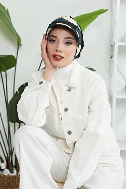 Aisha's Design Patterned Combed Cotton Visor Hat - Bonnet,B-73Yd