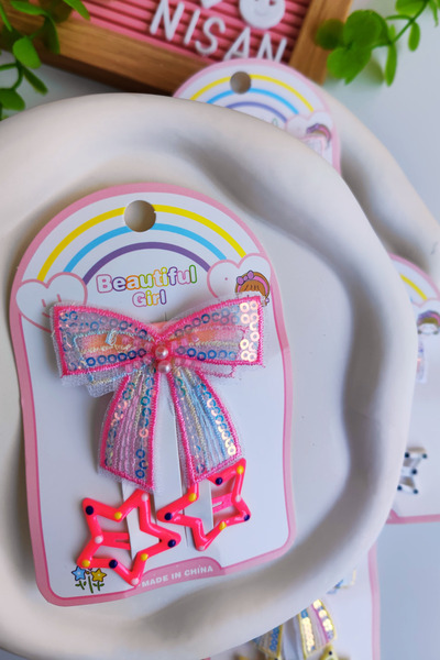 Nisankids Pul Payet Fiyonk Pens Toka - 2 Adet Puantiyeli Çıt Çıt Yıldız Toka ...