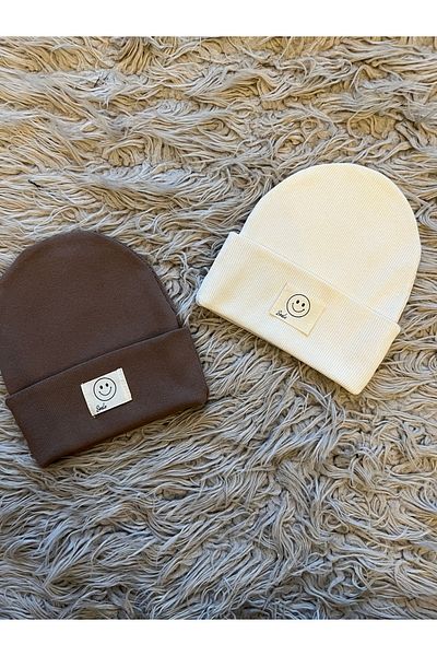 enes baby Pack of 2 Smile Smiley Face Stretchy Camisole Beanie