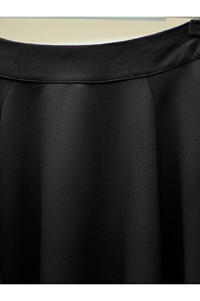 Modamorfo Balloon Sleeve Crepe Blouse Skirt Suit - Black