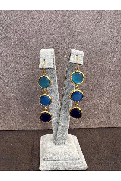 Arzucömert Doğal taş mavi küpe