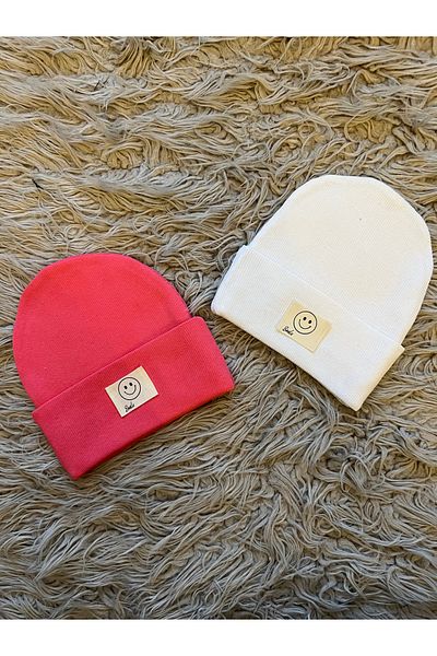 enes baby Pack of 2 Smile Smiley Face Stretchy Camisole Beanie
