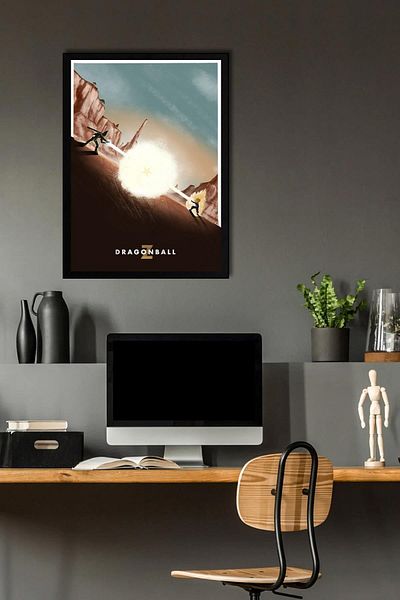Saturn Dragon Ball Z Framed Painting - Manga Anime Poster Painting