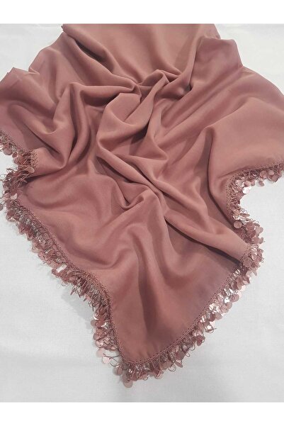 Cenk Tığ Oyası Pullu GülKurusu Cenk Yazma 4 Kenar İşlemeli