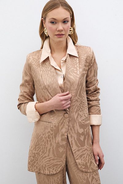 Sateen Jachetă din satin cu model Mărci de nurcă
