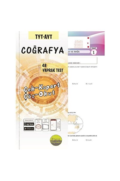Pano Yayınları Tyt Ayt Coğrafya Çek Kopart 48 Adet Yaprak Testleri