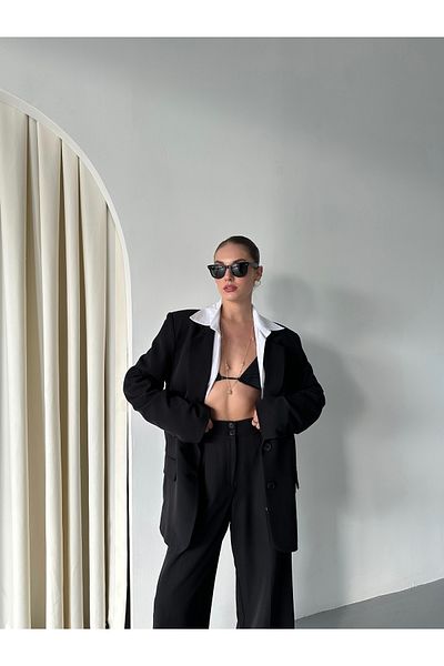 Laluvia Set pantaloni jachetă Cintia neagră - 98612