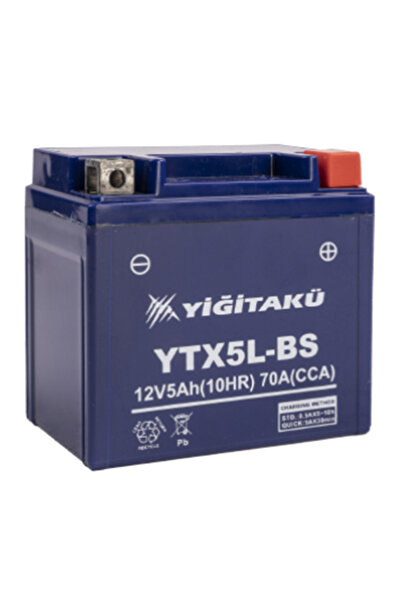 YİĞİT AKÜ YB5L - BS (12V 5Ah) Motosiklet Aküsü (MT Serisi)