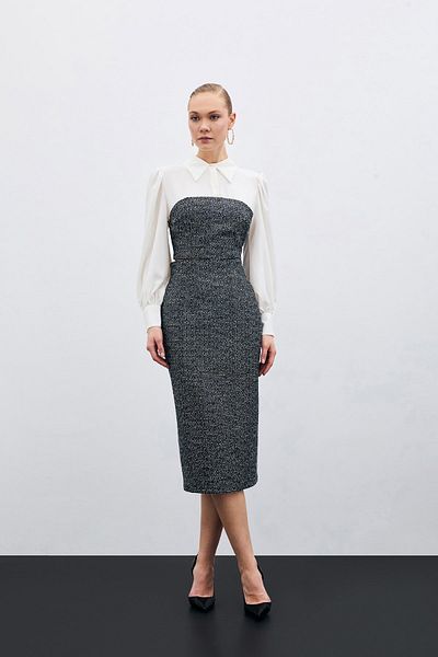 Sateen Γυναικεία φούστα Midi Length 1579-4512